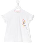 flower embroidered T-shirt