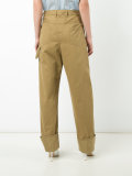 folded hem straight trousers