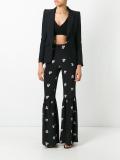 ruffled legs high-rise trousers