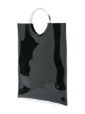 ring handle vinyl tote bag