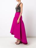 floral embroidered pleated dress
