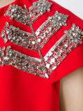 cape embellished evening dress