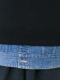 denim panel sweatshirt