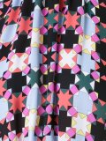 gathered print blouse 