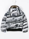 racing car print padded jacket