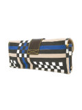 geometric print asymmetric clutch