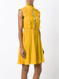 ruffled detail flared dress