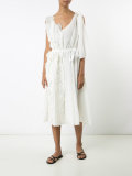 asymmetric appliqué flower dress 