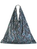 snakeskin print tote bag 