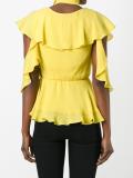 draped off shoulder pleated top