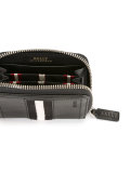 striped trim zipped wallet