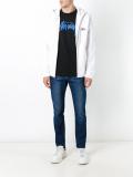 logo print zipped hoodie