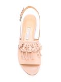 'Aian' sling back tassel detail flat sandals
