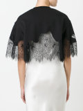 lace hem cropped blouse 