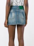 microstudded denim skirt