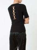 tubular stitched cut out back T-shirt