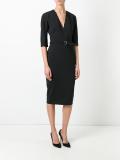 fitted V-neck dress