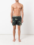 sky print beach shorts