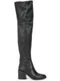 studded sole thigh-length boots