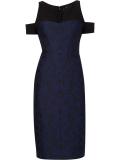 jacquard cut-off shoulders dress