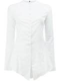 handkerchief hem buttoned shirt