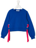 lace-up detail sweatshirt 
