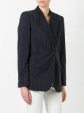 pinstripe peak lapel blazer