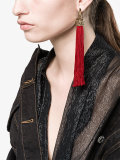 Burgundy Loulou tassel earrings 