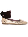 metallic lace-up ballerinas
