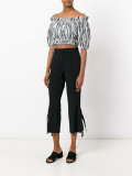 strappy detail cropped trousers