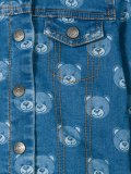 teddy bear print denim jacket