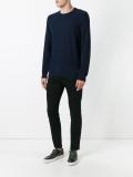 mixed waffle knit jumper