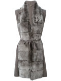 furry belted cardi-coat 