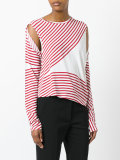 asymmetric striped sweater