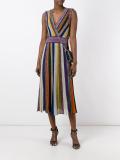 striped v-neck dress