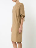 lace-up shoulders midi dress
