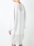 sleeve panel detail v neck dress