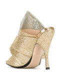 metallic glittery mules