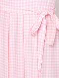 gingham check pleated dress