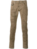 distressed slim-fit trousers