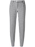 checked slim-fit cropped trousers