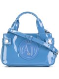 embossed logo mini tote