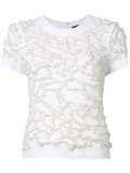 embroidered pearls T-shirt 