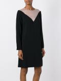 sheer panel longsleeved dress