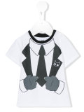 tuxedo print T-shirt