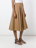 pleated flared skirt