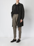 striped drop-crotch trousers