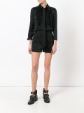 ruffle placket patterned playsuit
