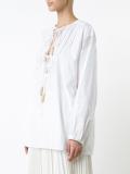 beaded tie-neck blouse 