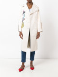 parrot applique trench coat 